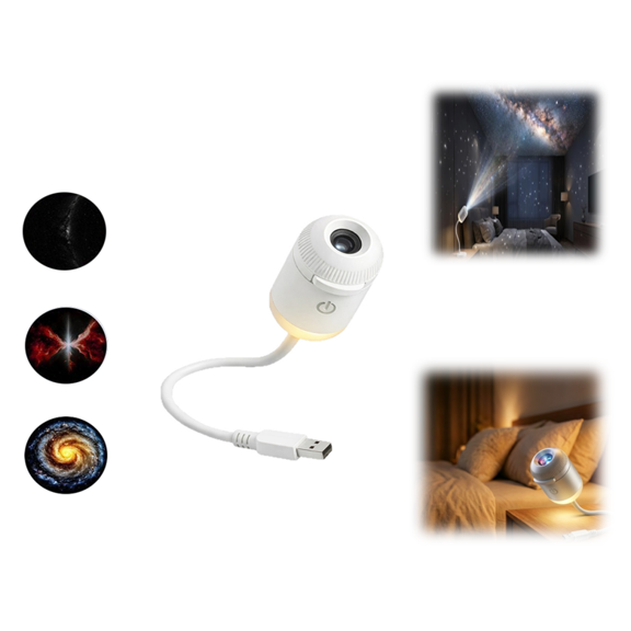 Two-In-One Galaxy Projector Night Light, USB Powered Starry Sky Projection Lamp With Adjustable Brightness, LED Ambient Projector Lighting For Ceiling Wall Indoor Space Decoration