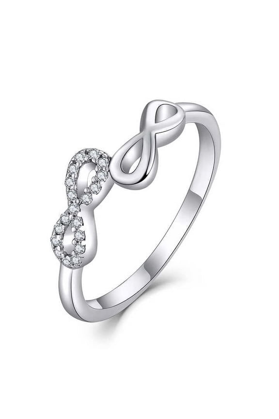 Two Infinity Love Knot Soitaire Women's Engagement Ring 1.6 Ct Diamond 14K White Gold Over