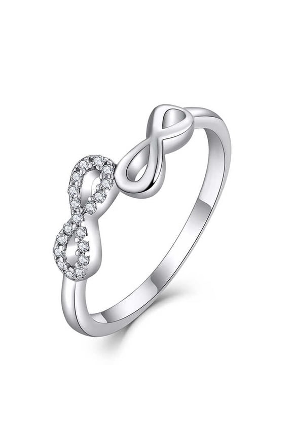 Two Infinity Love Knot Soitaire Women's Engagement Ring 1.6 Ct Diamond 14K White Gold Over