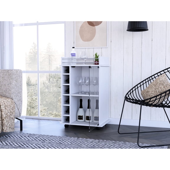 Two Interior Shelves and Six Cubbies / Comprehensive Drink Storage Solution