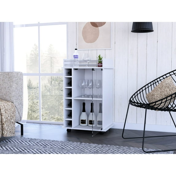 Two Interior Shelves and Six Cubbies / Comprehensive Drink Storage Solution
