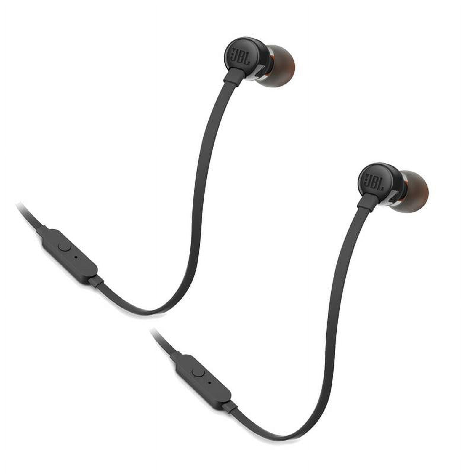 Two JBL T110 in-Ear with Built-in Microphone Headphones Black 