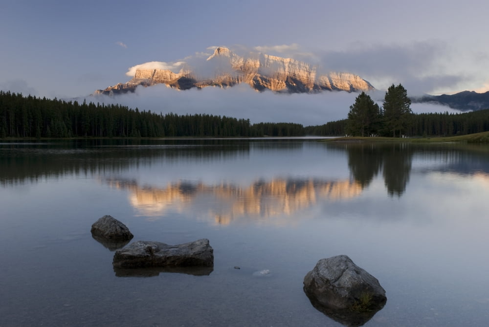Two Jack Lake Banff National Park Alberta Canada Canvas Art - Philippe Widling Design Pics (17 x 11)