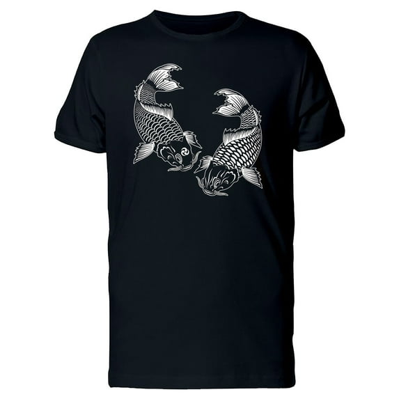 Two Japanese Carps Drawing T-Shirt Men -Image by Shutterstock, Male 4X-Large