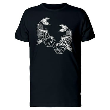 Two Japanese Carps Drawing T-Shirt Men -Image by Shutterstock, Male Medium