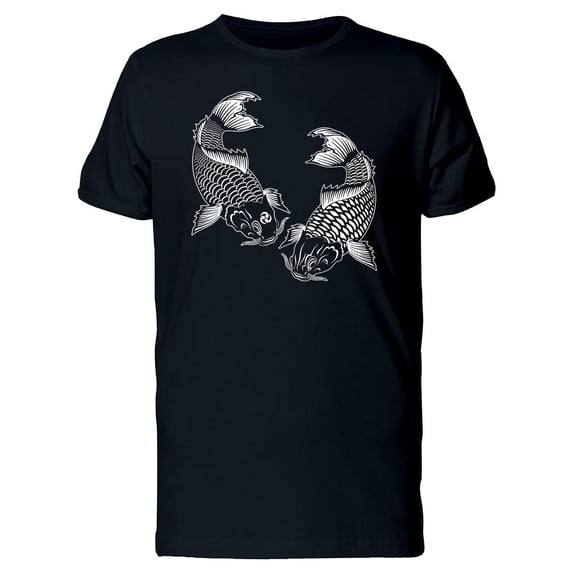 Two Japanese Carps Drawing Tee Men's -Image by Shutterstock