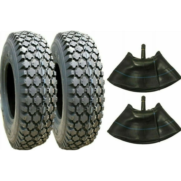 Two Justubes 4.80/4.00-8 Stud Tires Tiller 4.80-8 Tubes Gravely Go Kart Cart 480-8 480400