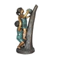 thumbnail image 1 of Nifao Two Kids Climbing on a Tree Bronze Statue – Home Decor Sculpture, 17"L x 17"W x 46"H, 1 of 12