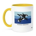 thumbnail image 1 of 3dRose, Two Killer Whales ( Orcinus Orca ) with caption, 11oz Two-Tone Yellow Mug, 1 of 7