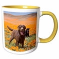 thumbnail image 1 of 3drose, Two Labrador Retriever Dogs, California - Us05 Zmu0332 - Zandria Muench Beraldo, 11oz Two-tone Yellow Mug, 1 of 6
