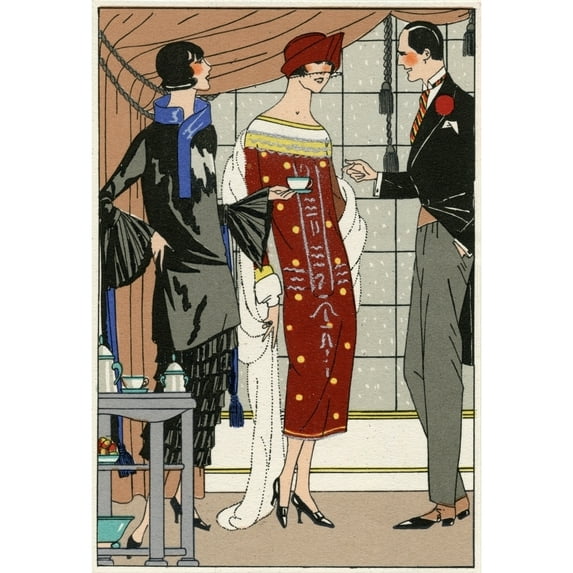 Two Ladies In Outfits By Paul Poiret Poster Print By Mary Evans Picture Library (24 X 36)