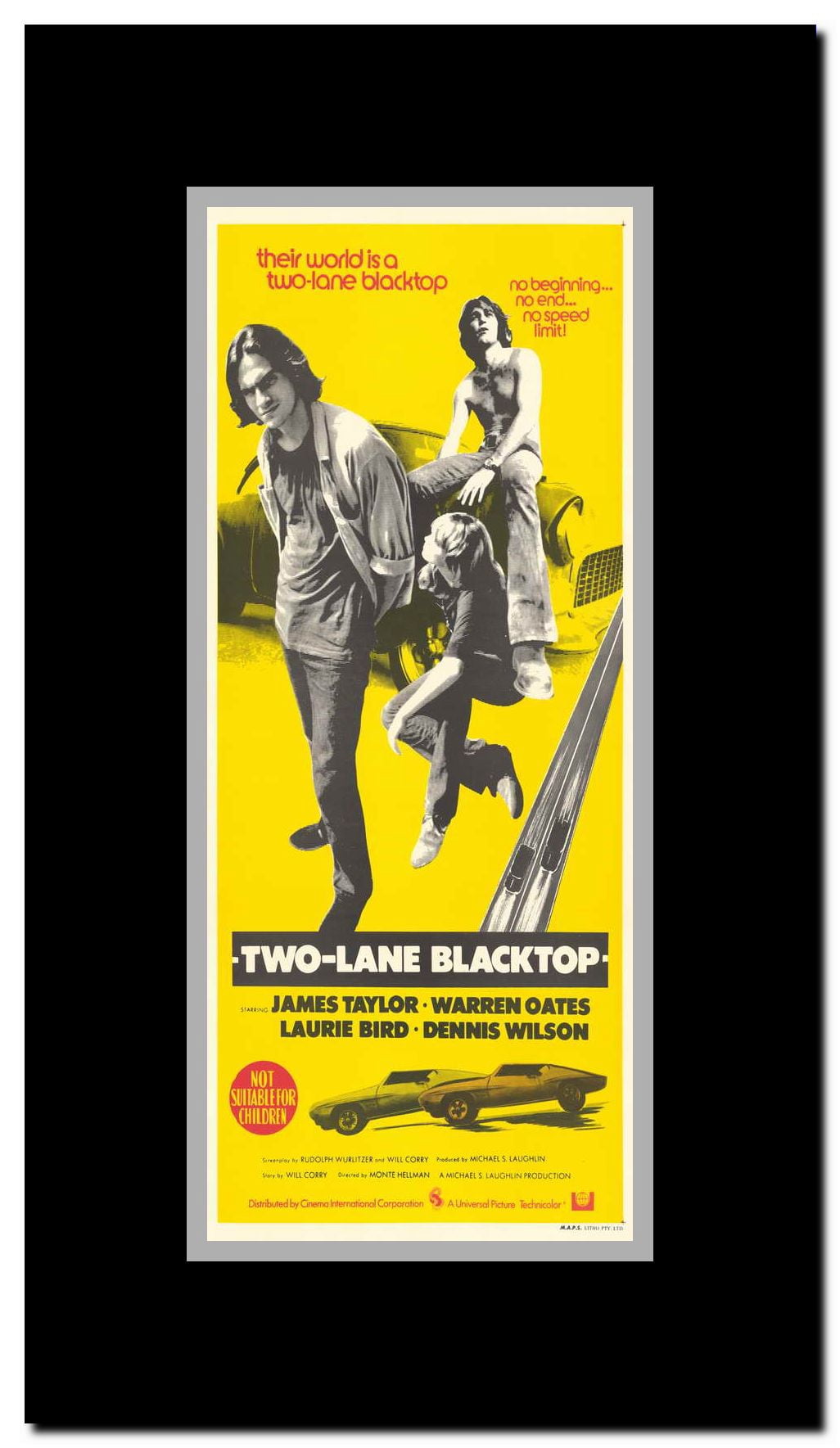 Two Lane Blacktop Framed Movie Poster