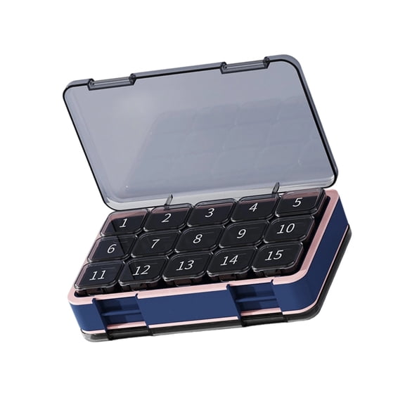 Two Layer 30 Day Pills Case Small Size Fit In Pocket Or Bag For in Travel