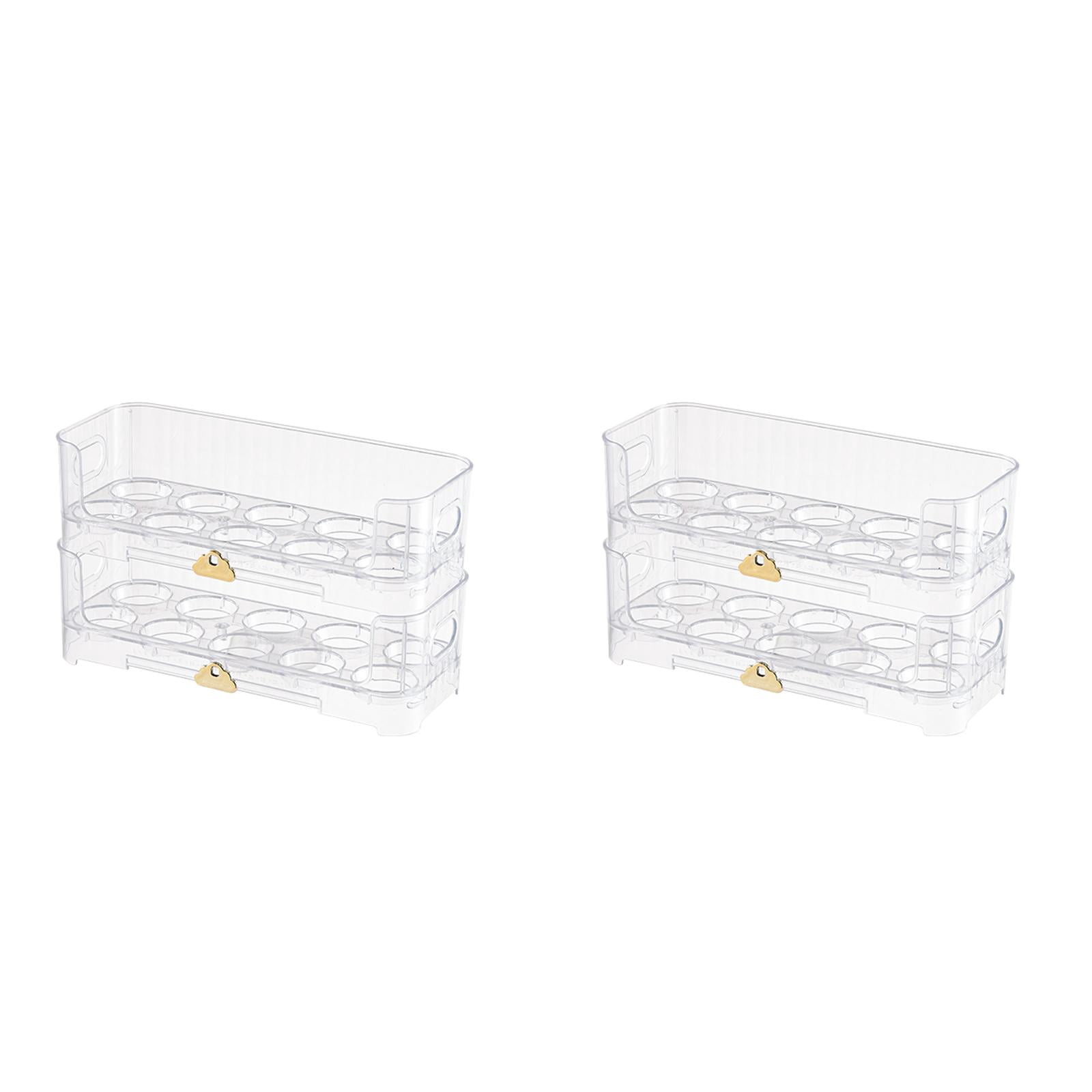 Two Layer Flip Up Egg Storage Container for Refrigerator, Holds 20 Eggs, Space Saving Design with Clear BPA Free , Easy Access Egg Organizer Box for Fridge