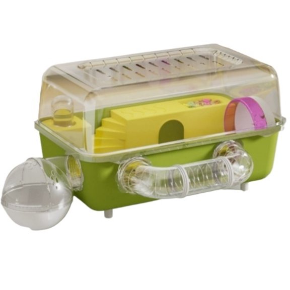Two-Layer Hamster Cage for Golden Bear, Breathable Small Animal Habitat with Accessories