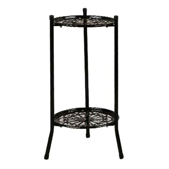 Two-Layer Metal Plant Stand Plant Holder for Indoor Outdoor Decor B