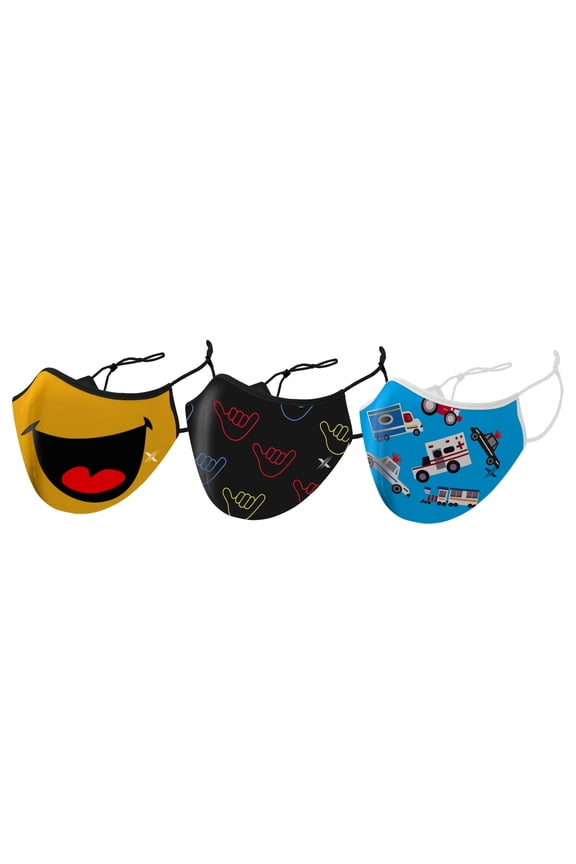 Two-Layer Reusable Kids Face Mask with Adjustable Earloop (3-Pack)