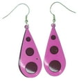 thumbnail image 1 of Two Layer Tear Drop Dangle Earrings Burgundy Background Layer & Pink Top Layer, 1 of 1