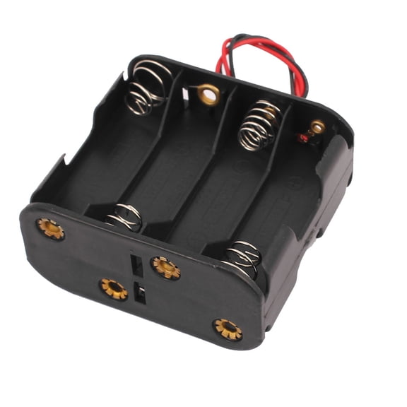 Two Layers 8 x 1.5V AA Batteries Battery Holder Case Box w Wire Black