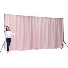 Two Layers Backdrop Made with One Piece Chiffon Tulle & Polyester. Use as Extra Wide Semi-Blackout Curtains. Pink, 20x10FT