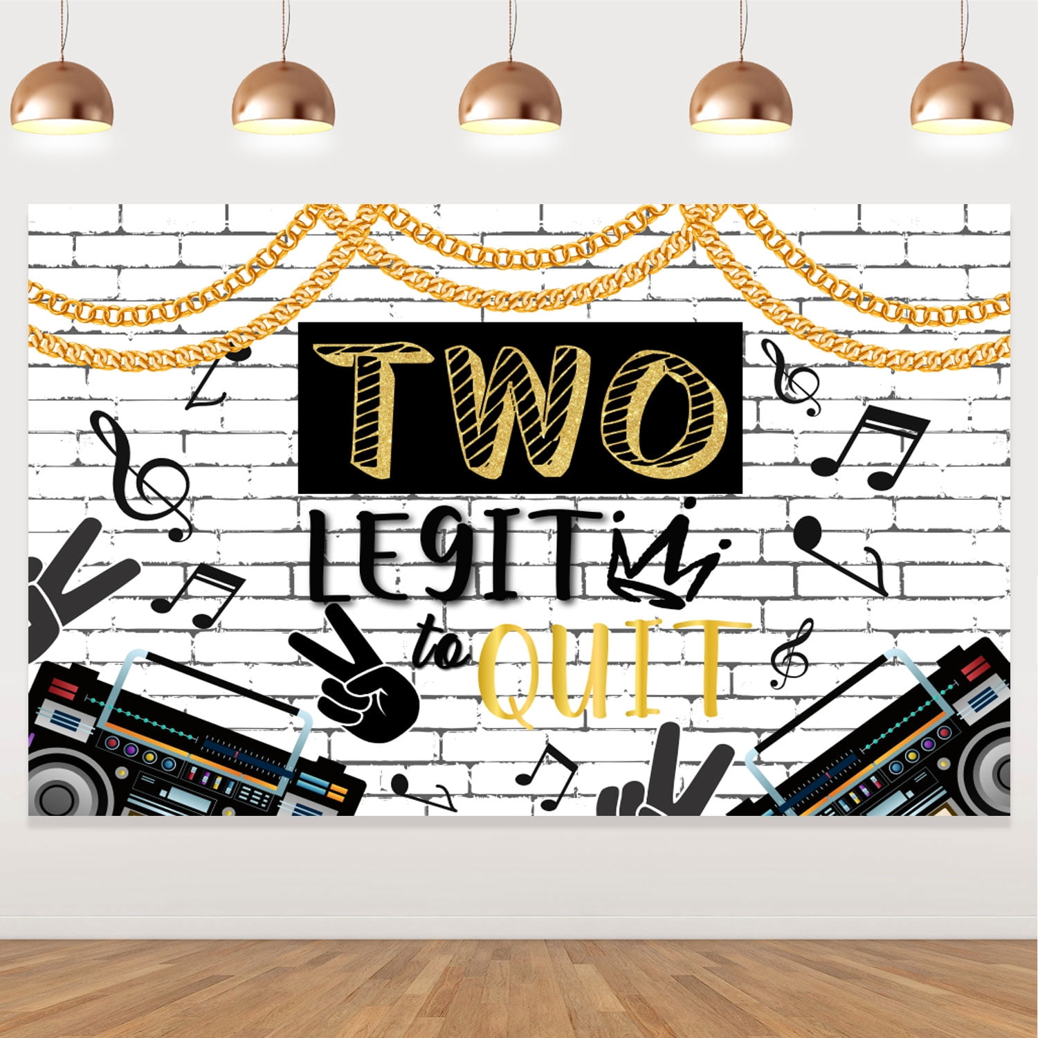 Aperturee Two Legit To Quit Musical Round Birthday Backdrop