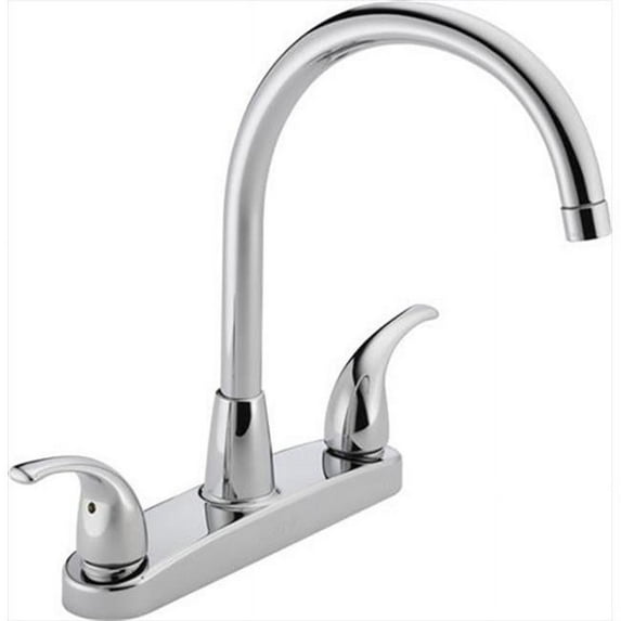 Two Lever Handle Kitchen Faucet High Arc in Chrome