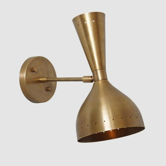 Two Light Articulated Sconce Mid-Century Modern Stilnovo Style Brass Wall Lamp
