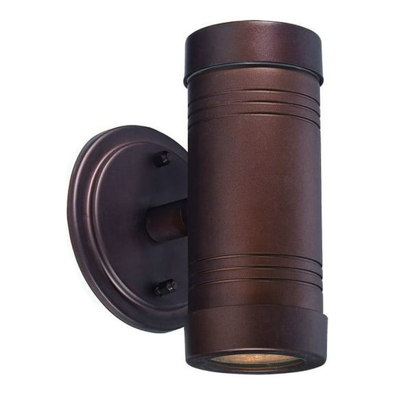 Two Light Bronze Cylinder Wall Light
