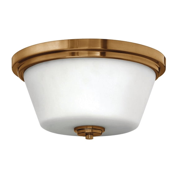 Two Light Brushed Bronze Bowl Flush Mount