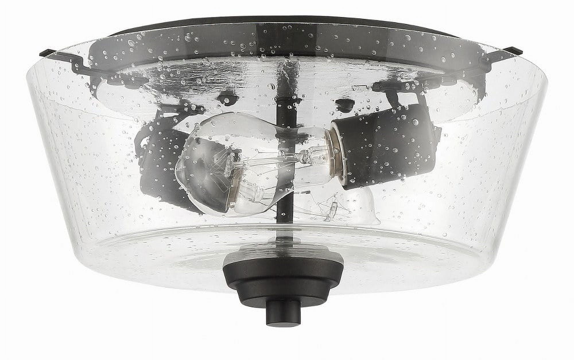 Espresso and Clear Glass Drum Semi-Flush Mount Light
