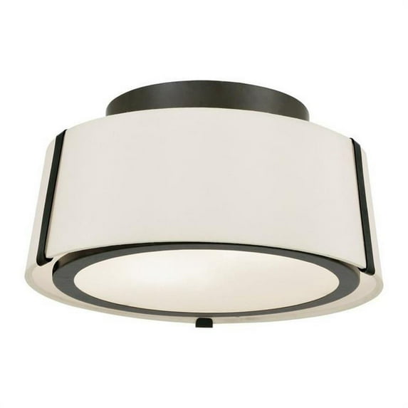 Two Light Flush Mount in Traditional and Contemporary Style 12 inches Wide By 6 inches High-Matte Black Finish Bailey Street Home 49-Bel-3131876
