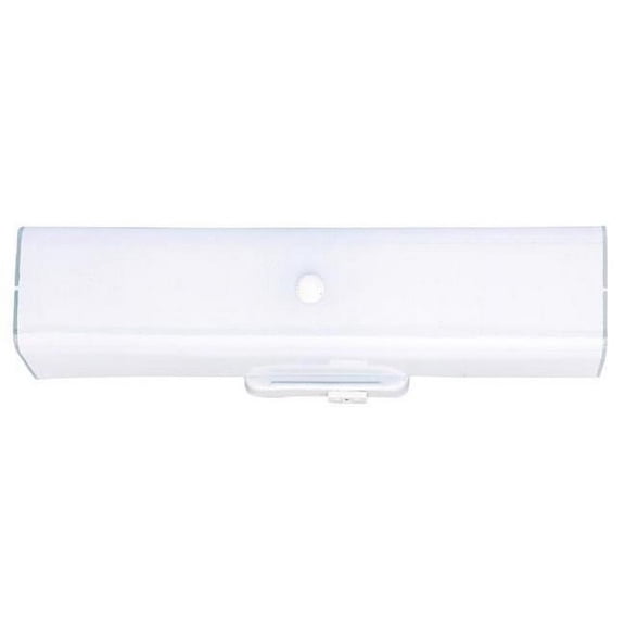 Two Light Indoor Wall Fixture with Ground Convenience Outlet, White