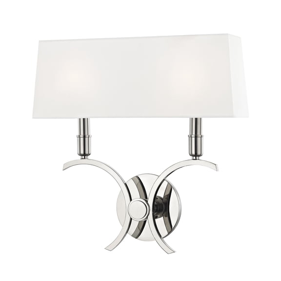 Open Box Two Light Large Wall Sconce In Style-14.5 Inches Wide By 14.75 Inches High-Polished Nickel Finish Mitzi H212102l-Pn