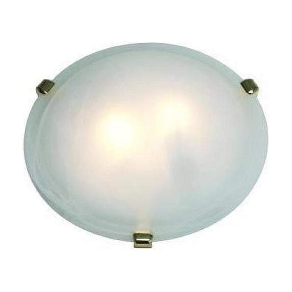 Two Light Pb Alb Glass Bowl Flush Mount by Access 23019-PB/ALB in Brass Finish