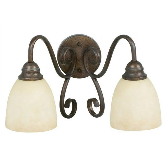 Two Light Peruvian Scavo Glass Vanity