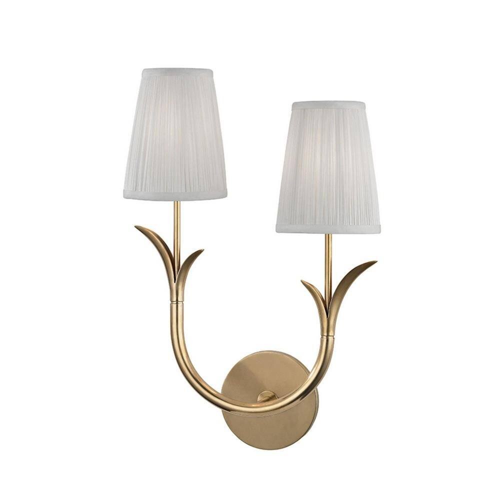 Two Light Right Wall Sconce 11 inches Wide By 17.75 inches High-Aged Brass Finish Bailey Street Home 116-Bel-2121295 - image 1 of 1