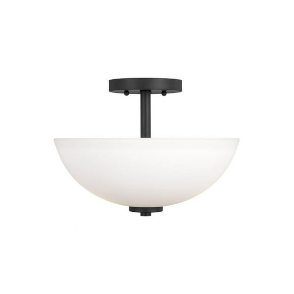 Generation 77160-112 Oslo 11.25"" Semi Flush Mount Ceiling Light Black Pendant