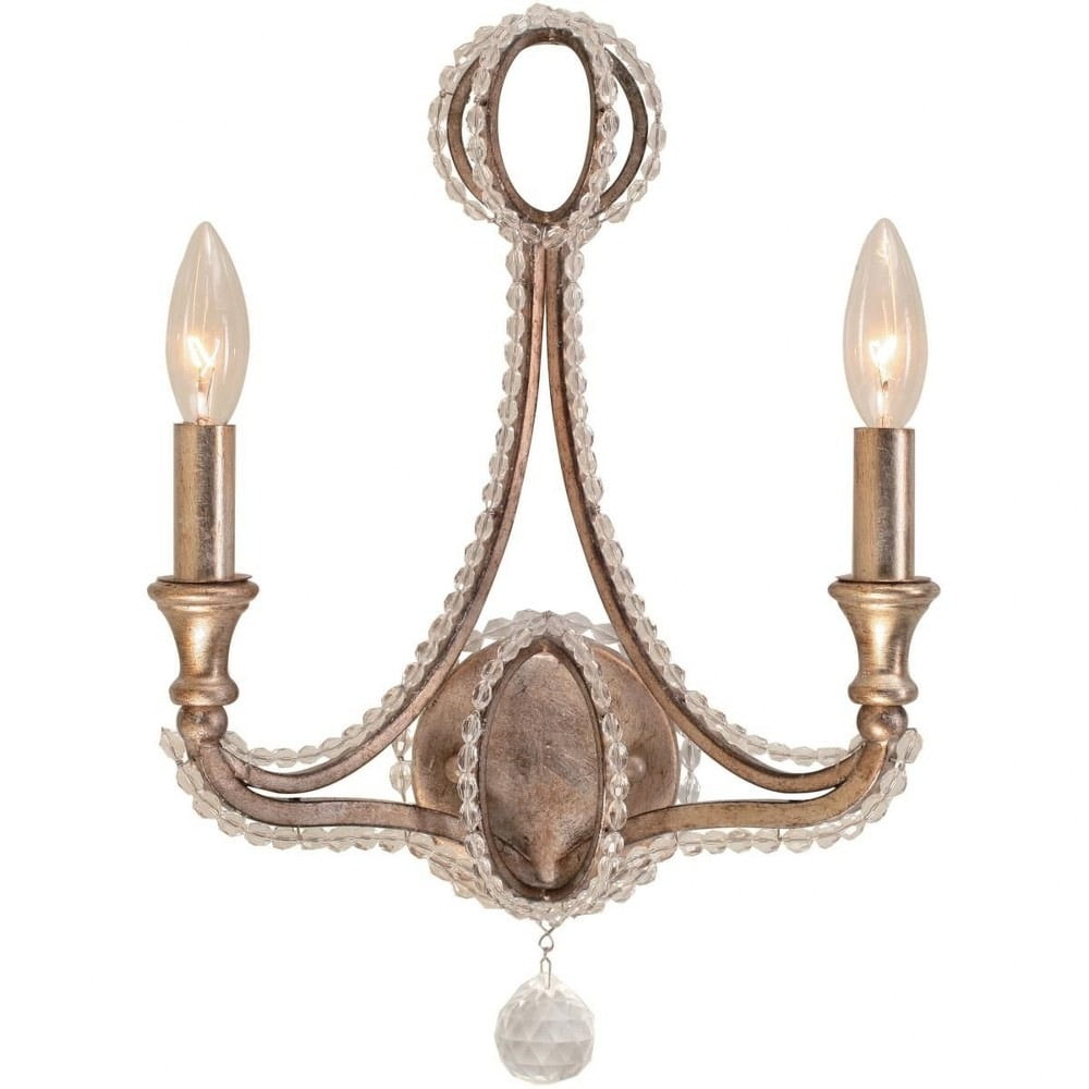 Garland Distressed Twilight 2-Light Crystal Bead Sconce
