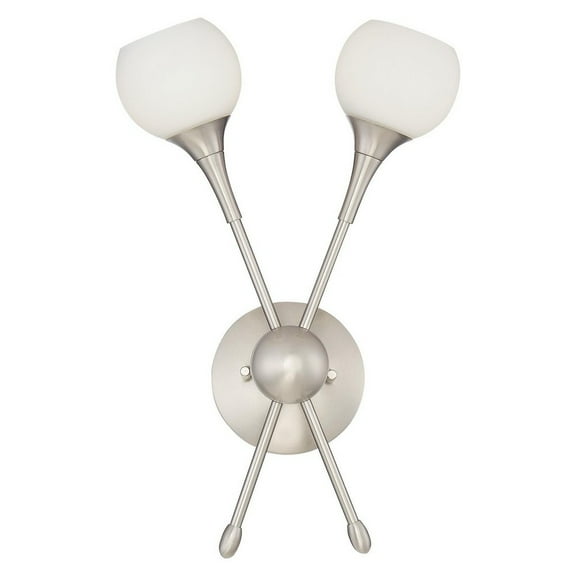 -Two Light Wall Sconce In Transitional Style-6.5 Inches Wide By 16.25 Inches Tall-Brushed Nickel Finish George Kovacs Lighting P1802-084