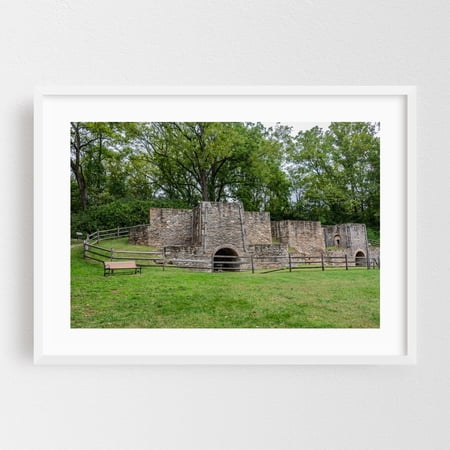 Two Lime Kilns - Parkville Maryland Photography Architecture Rural Nature Forest Scenic White Framed Wall Art Print 16 x 24 inches