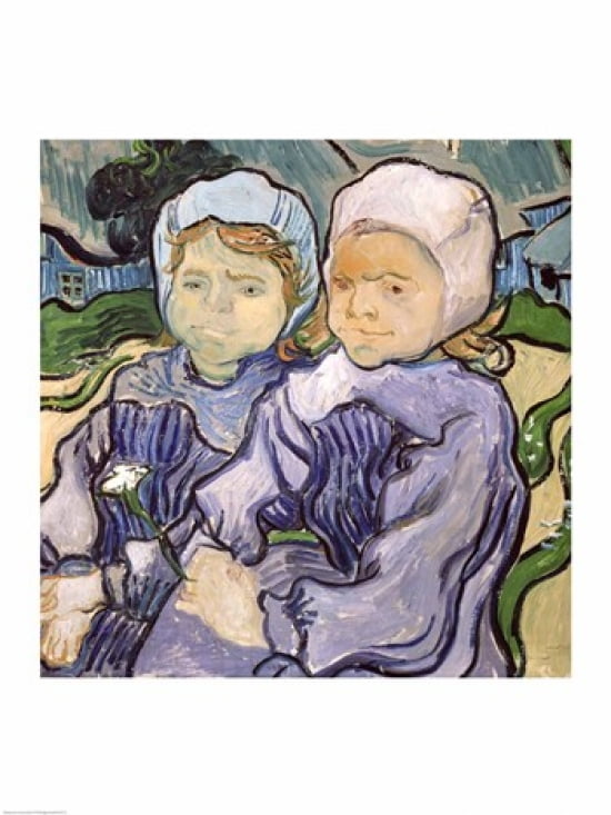 Two Little Girls 1890 Canvas Art - Vincent Van Gogh (18 x 24)