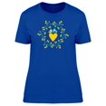 thumbnail image 1 of Two Lover Birds On Yellow Heart T-Shirt Women -Image by Shutterstock, Female Large, 1 of 2
