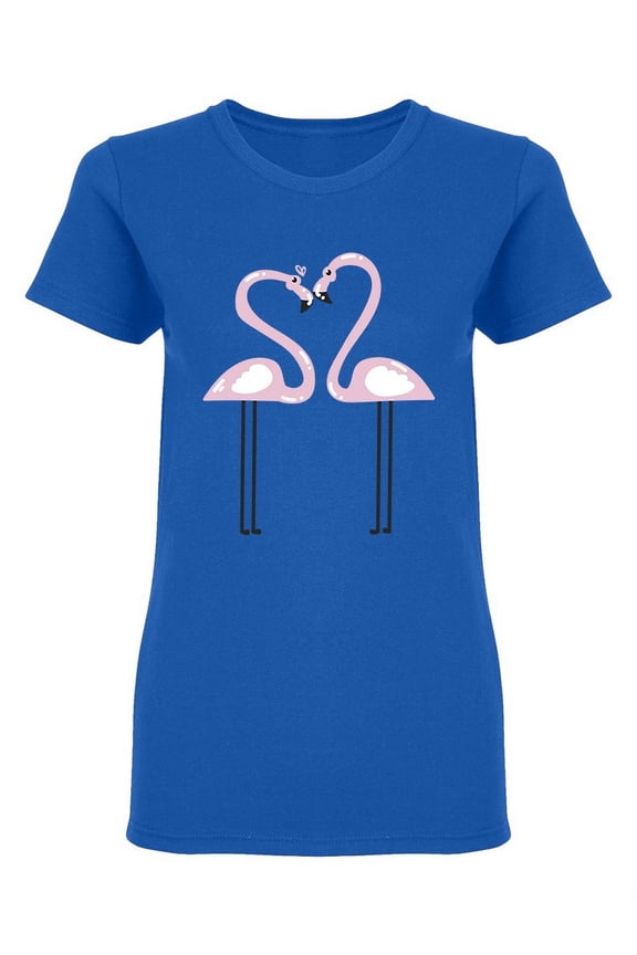 Two Loving Flamingos Shaped T-Shirt Women -Image by Shutterstock, Female x-Large