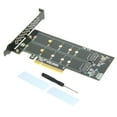 thumbnail image 1 of Two M.2 NVME M Key to PCIe X8 Adapters Board PCIE Circuit Split Card, 1 of 9