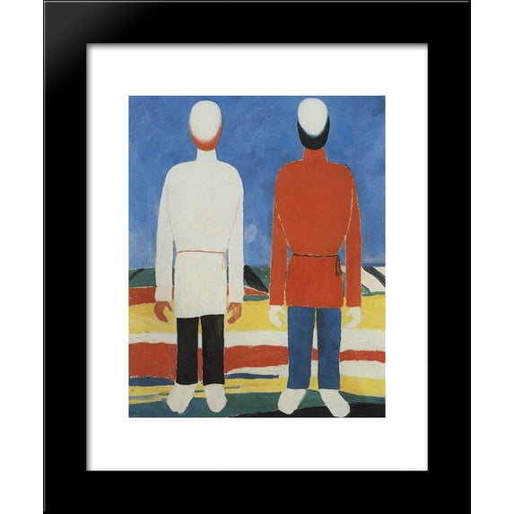 Two Male Figures 20x24 Framed Art Print by Malevich, Kazimir