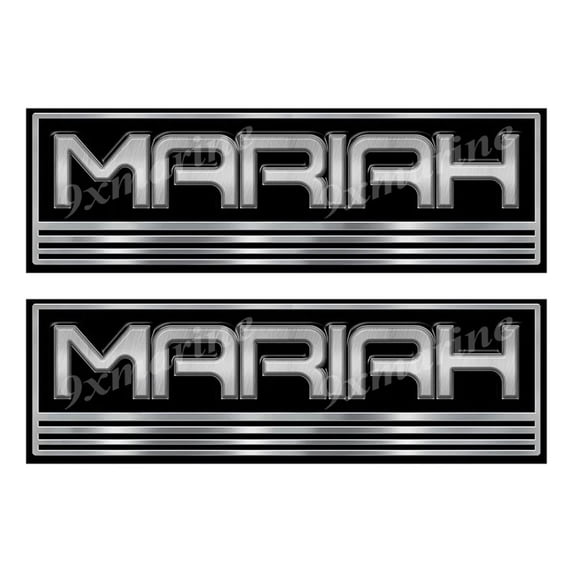 Two Mariah Custom Stickers - 10 inch long set. Remastered Name Plate