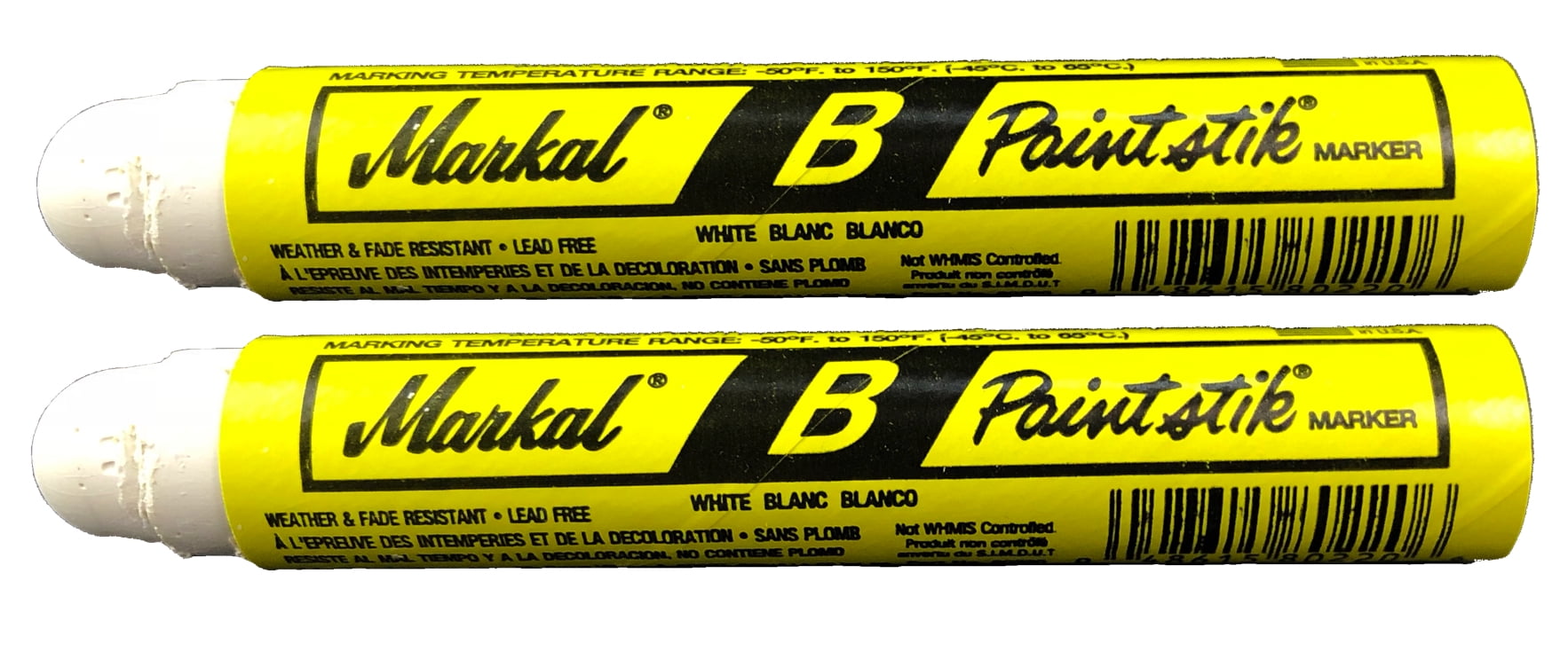 Two Markal B White Paintstik Tire Chalk Paint Stick Crayon Surface Markers Graffiti Art
