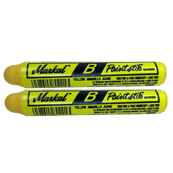 Two Markal B Yellow Tire Chalk Paint Stick Crayon Surface Markers Graffiti Art