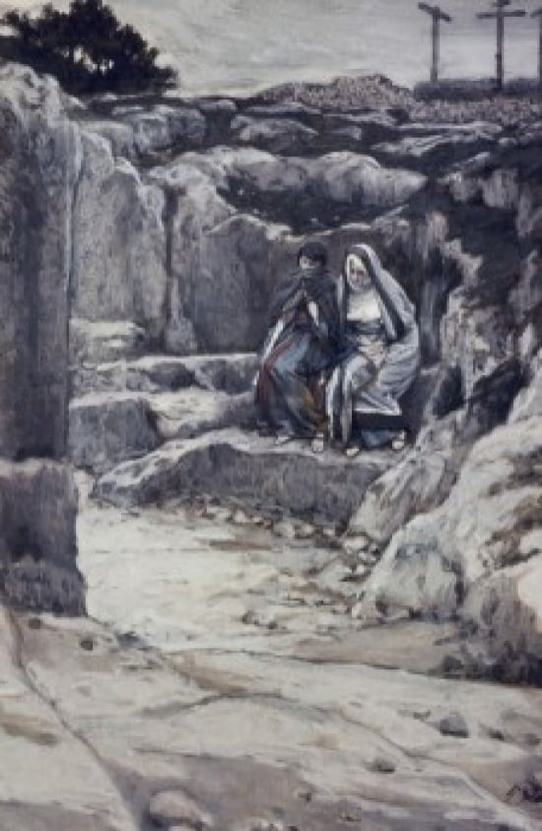 Two Marys Watch the Tomb of Jesus James Tissot (1836-1902French) Oil on Canvas Canvas Art - James Tissot (24 x 36)