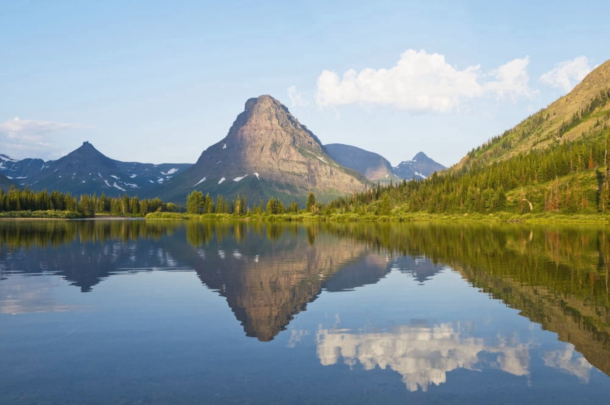 Two Medicine Lake Glacier National Park Montana United States Of America Canvas Art - Dan Sherwood Design Pics (19 x 12)